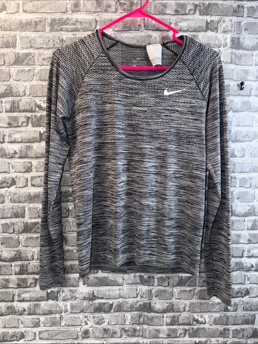 Nike Grey Marled Long Sleeve Performance Top